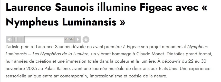 Emission de rodio sur Antenne d'Oc - Nympheus Luminansis par Laurence Saunois