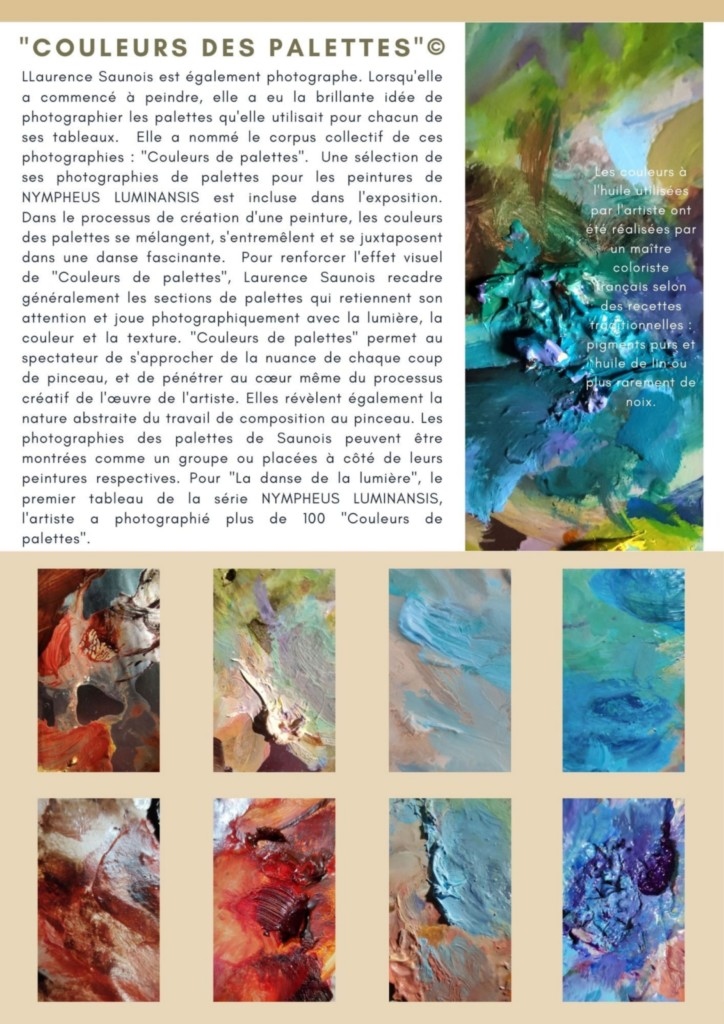 Couleurs de palettes - Nympheus Luminansis par Laurence Saunois, artiste de la lumière