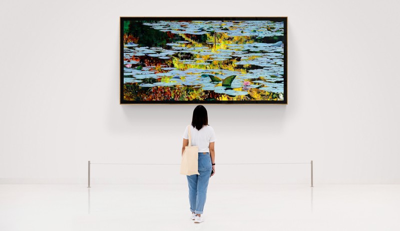 Tableau "Nympheus Luminansis, La Lumière et d'or par Laurence Saunois, artiste peintre