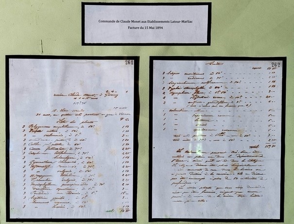 Commande de Claude Monet à Latour Marliac