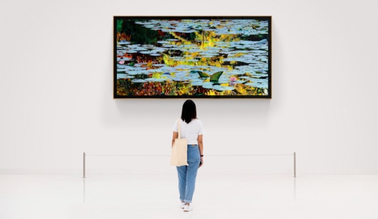 Tableau "Nympheus Luminansis, La Lumière et d'or par Laurence Saunois, artiste peintre