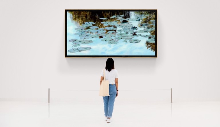 Peinture "Nympheus Luminansis, Le Chemin de la Lumière par Laurence Saunois, artiste peintre (dimensions)