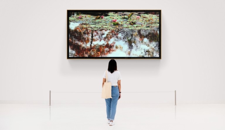 Peinture "Nympheus Luminansis, Palpitantes Lumières par Laurence Saunois, artiste peintre (dimensions)