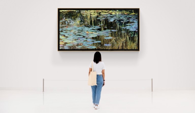 Tableau "Nympheus Luminansis, Tel un Rideau de Lumière par Laurence Saunois, artiste peintre