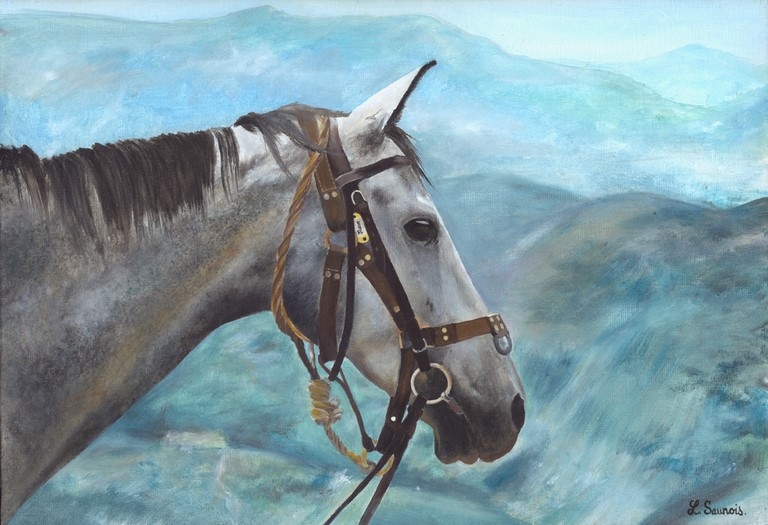 Horse painting by Laurence Saunois, animal artist