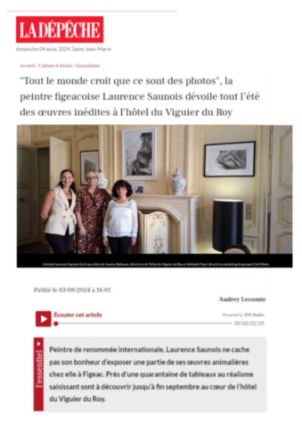 Presse La Dépêche : Exposition au Viguier du Roy à Figeac - Artiste Laurence Saunois