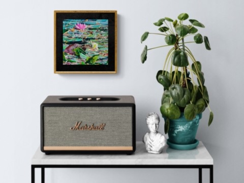 Petit tableau des nymphéas de Claude Monet par laurence Saunois, artiste