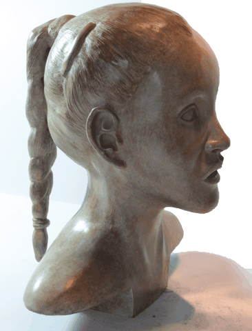 Sculpture of a woman by Laurence Saunois, animal artist