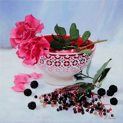 Still life painting by Laurence Saunois, animal artist