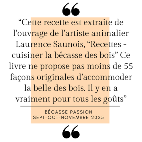 Avis de Bécasse Passion sur le livre de recettes Cuisiner la bécasse des Bois de laurence Saunois