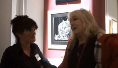 L'actrice Mylène Demongeot et l'artiste Laurence Saunois