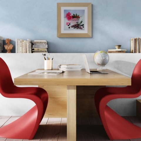  Painting of a rose and a bowl in a living room setting by wildlife artist Laurence Saunois