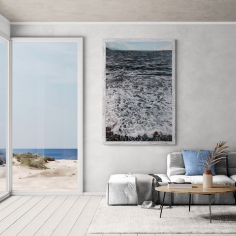Peinture de la mer dans une maison de plage - Laurence Saunois, artiste