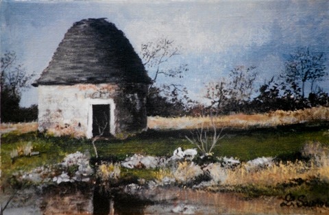 Cazelle du Lac de Lacam - Peinture par Laurence Saunois, artiste peintre