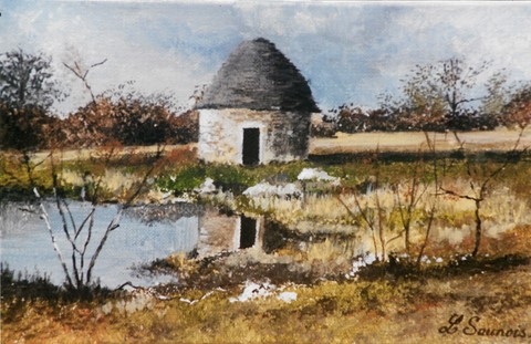 Cazelle du Lac de Lacam - Peinture par Laurence Saunois, artiste peintre
