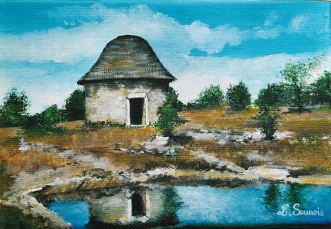 Cazelle du Lac de Lacam - Peinture par Laurence Saunois, artiste peintre