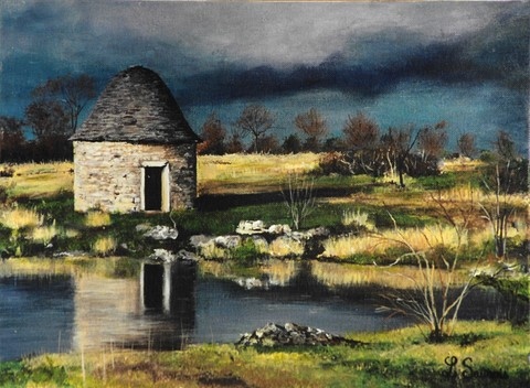 Cazelle du Lac de Lacam - Peinture par Laurence Saunois, artiste peintre