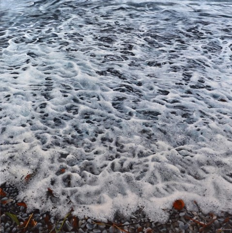  Painting of the Mediterranean Sea after the storm by wildlife artist Laurence Saunois